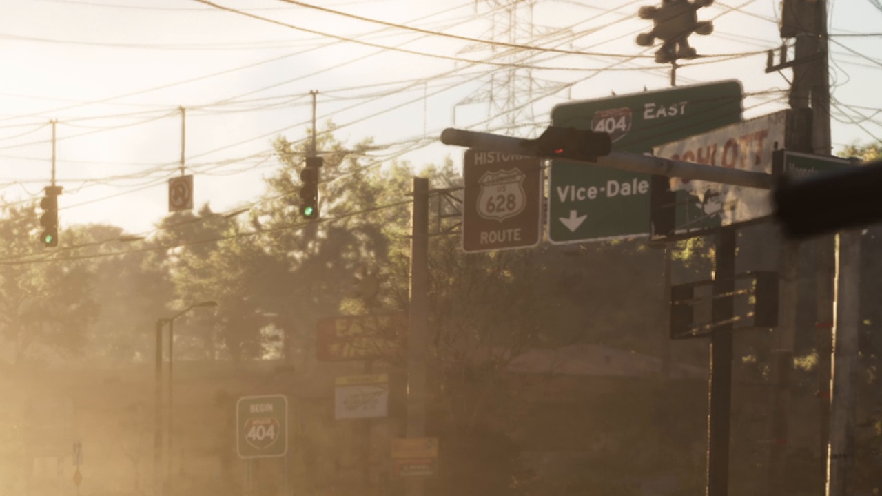 I-404 East signs toward Vice-Dale and a Begin 404 shield near Hank's Waffles