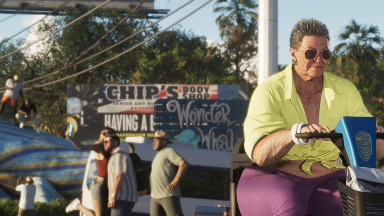 Chip's Body Shop billboard next to the Wonder Whale in Key Lento